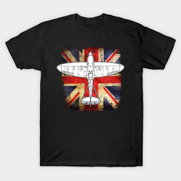 Supermarine Spitfire UK RAF WW2 Plane Aircraft Airplane T-Shirt by BeesTeez